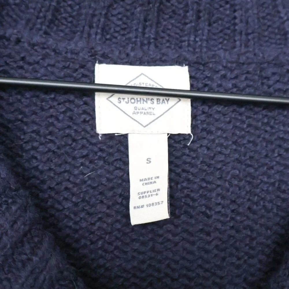 NWT V-neck Nautical Sweater with Collar Navy Small